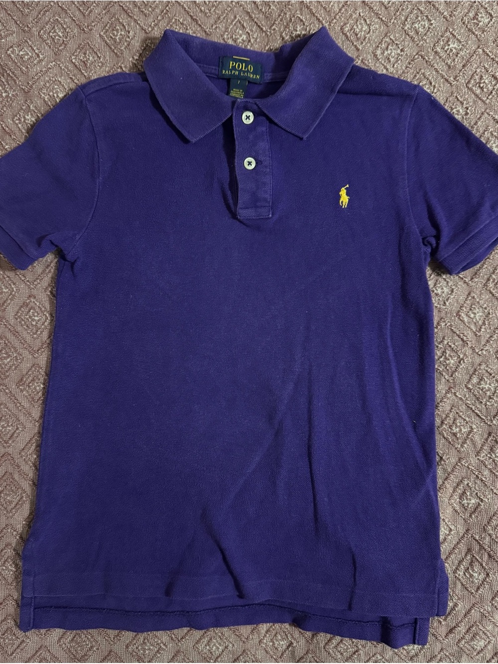 Polo by Ralph Lauren Kids' Purple Short-Sleeve Polo Shirt Size 7